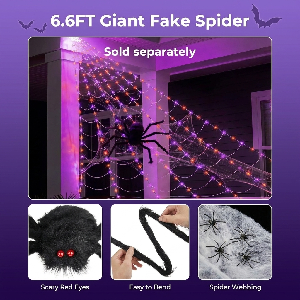 Giant LED Spider Web